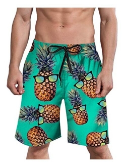 ALISISTER Mens 3D Swim Trunks Quick Dry Summer Underwear Surf Beach Shorts Elastic Waist with Pocket Drawstring