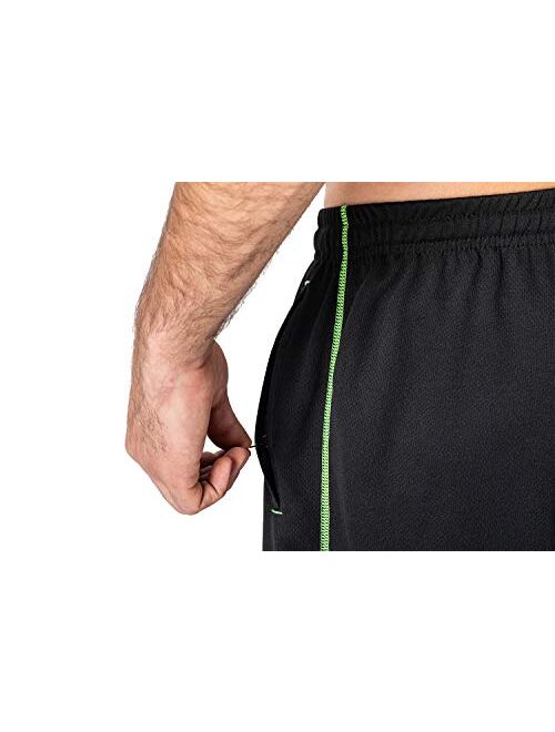 MAGNIVIT Men's Lightweight Sweatpants Loose Fit Open Bottom Mesh Athletic Pants with Zipper Pockets