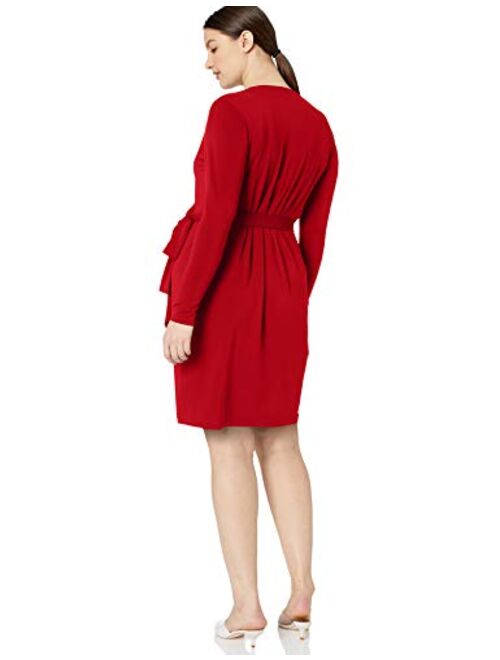 Amazon Brand - Lark & Ro Women's Plus Size Classic Long Sleeve Wrap Dress