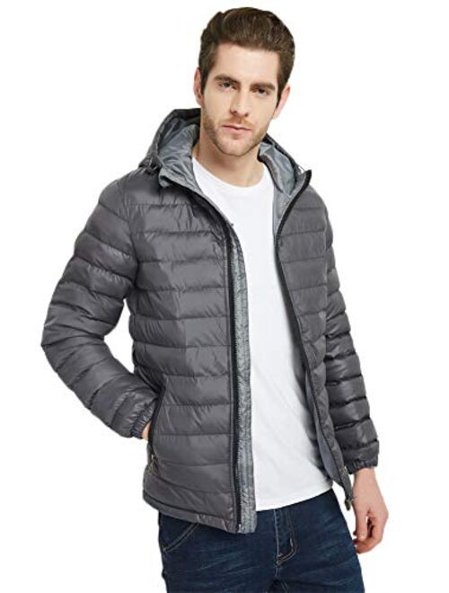 MADHERO Mens Puffer Jacket Water-Resistant Insulated Down Alternative Outerwear Coats