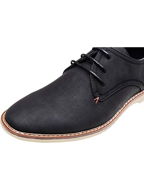 JOUSEN Men's Oxford Suede Business Casual Dress Shoes Plain Toe Oxfords Classic Formal Derby Shoes