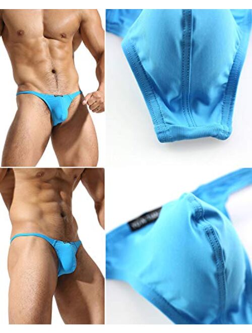 YuKaiChen Men's Ice Silk Thongs Underwear Tagless Lingerie Bikini Underwear Low-Rise Backless T-Back