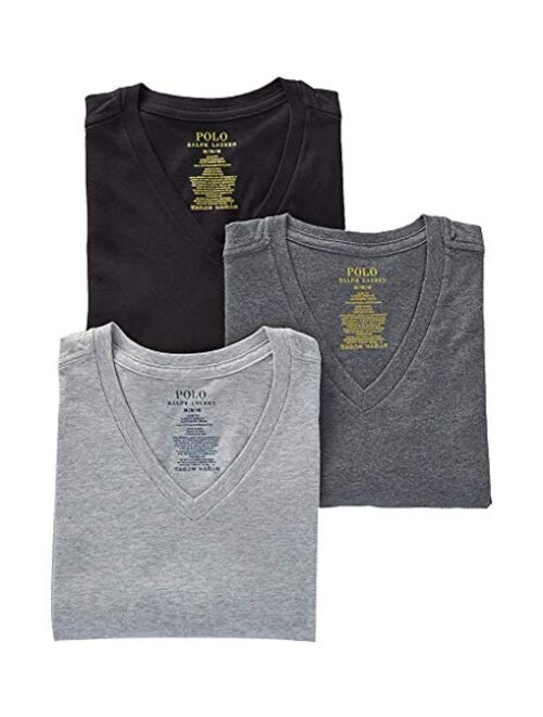 Polo Ralph Lauren Men's Cotton Solid Slim Fit w/Wicking 3-Pack V-Neck