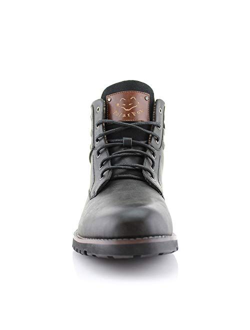 Polar Fox Homer MPX806036 Mens Casual Work Lace Up Classic Motorcycle Combat Boots