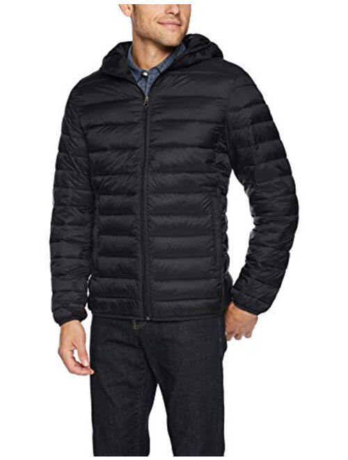 Amazon Essentials Men's Lightweight Water-Resistant Packable Hooded Puffer Jacket