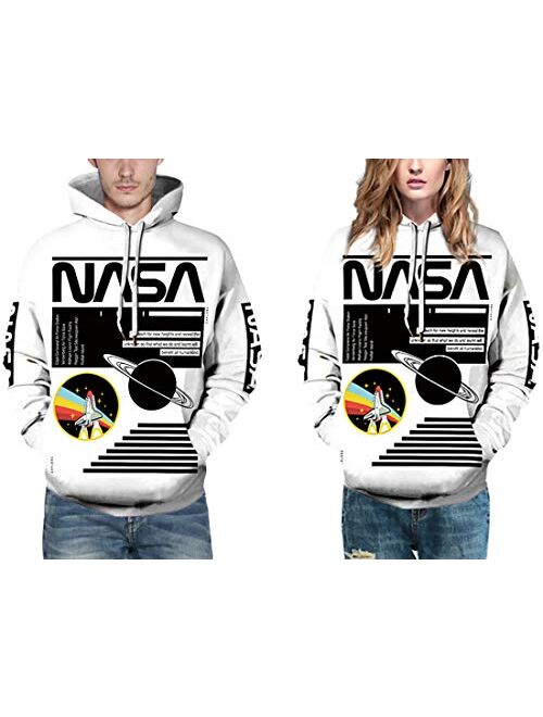 Chaos World Men's Hoodie NASA Realistic 3D Printed Sweatshirt Hooded Cosplay Costume Unisex