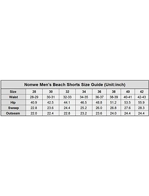 Nonwe Men's Quick Dry Wave Pattern with Mesh Lining Board Shorts