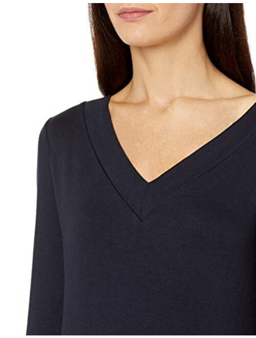 Amazon Brand - Daily Ritual Women's Supersoft Terry Long-Sleeve V-Neck Dress