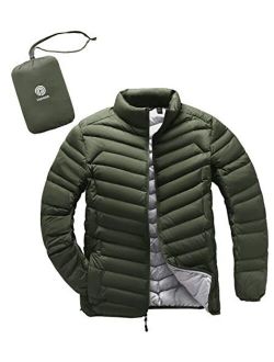 Men's Packable Down Jacket Water-Resistant with Zipper Pockets Ultra-Lightweight Winter Outerwear Duck Down-Filled M32