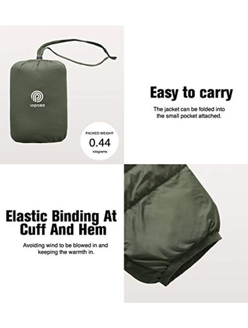 LAPASA Men's Packable Down Jacket Water-Resistant with Zipper Pockets Ultra-Lightweight Winter Outerwear Duck Down-Filled M32