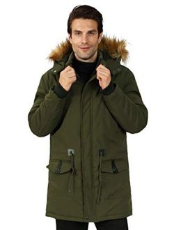 WULFUL Men's Winter Coat Warm Parka Jacket with Detachable Fur Hood