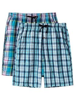 JINSHI Mens 2 Pack Pajama Shorts Elastic Waist Lounge Sleep Shorts with Pockets
