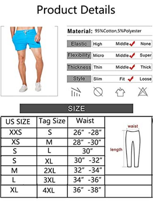 JackieLove Men's Sweat Gym Lounge Running Workout Athletic Joggers Shorts