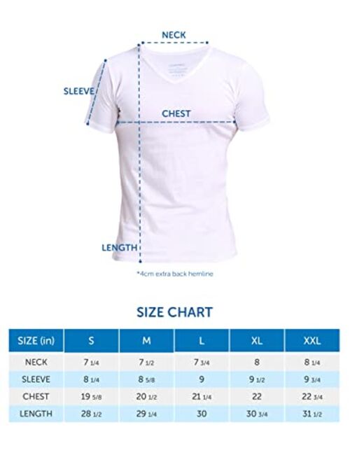 Comfneat Men's 6-Pack 100% Cotton Comfy Undershirts V-Neck T-Shirts