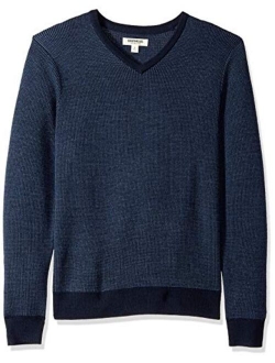 Amazon Brand - Goodthreads Men's Lightweight Merino Wool V-Neck Birdseye Sweater