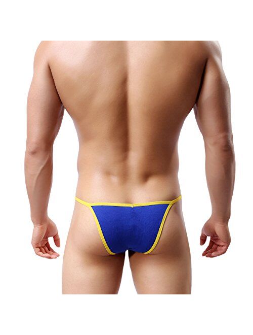 Men's Modal Comfortable G-string Thongs Sexy Low Rise Bikini Briefs Underwear