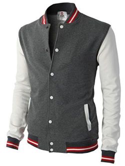 H2H Mens Casual Slim Fit Cotton Varsity Bomber Lightweight Jackets 