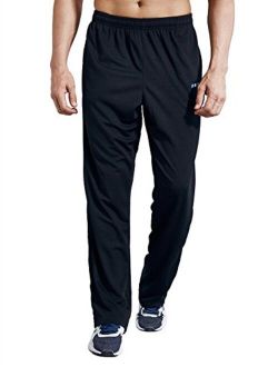 LUWELL PRO Men's Sweatpants with Pockets Open Bottom Athletic Pants for Jogging, Workout, Gym, Running, Training
