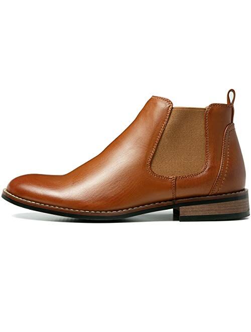 ZRIANG Men's Oxford Dress Leather Lined Round Toe Angle Boots