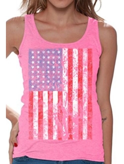 Awkwardstyles Women's American Flag Distressed Tank Top 4th July Tank   Bookmark