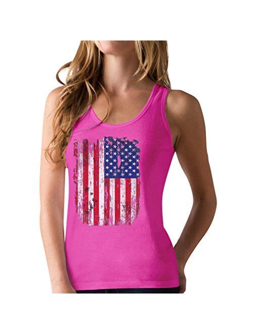 T/&Twenties American Flag Tank Top for Women,4th of July Stars Striped Racerback Tees Sleeveless Patriotic USA Flag Vest Tops