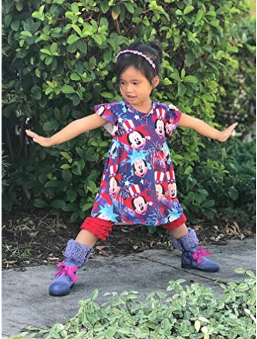Baby Toddler Little Girls Disneyland Trip Minnie Dress Capri Outfit - Boutique Designs - 2 pc Knit Playwear