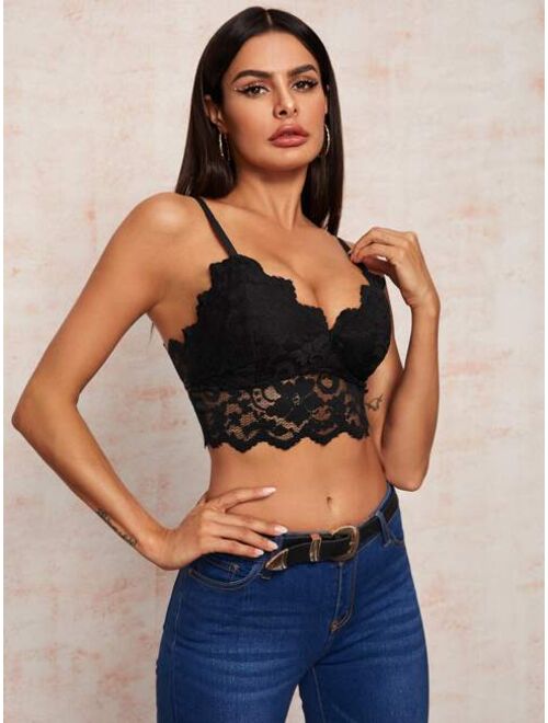 Floral Lace Cropped Cami Top