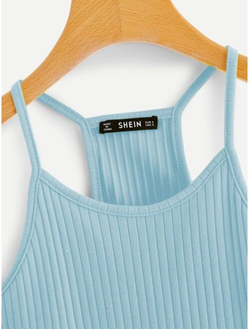 Shein Ribbed Cropped Cami Top
