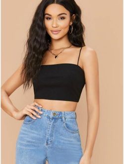 Ribbed Cropped Cami Top