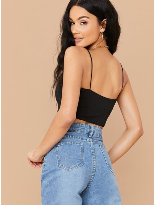 Shein Ribbed Cropped Cami Top