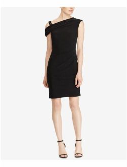 RALPH LAUREN $175 Womens New 1353 Black Embellished Asymmetrical Dress 6 B B