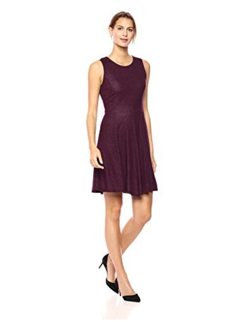 Amazon Brand - Lark & Ro Women's Sleeveless Wide Scoop Neck Fit and Flare Dress