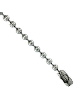 Sabrina Silver Stainless Steel Bead Ball Chain 5 mm Thick, Necklaces Bracelets & Anklets