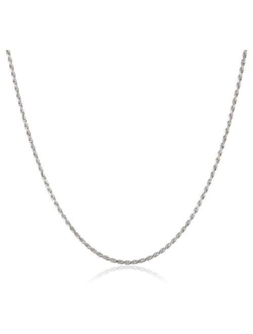 1mm thick solid sterling silver 925 Italian ROPE chain necklace chocker bracelet anklet with spring ring clasp jewelry - 15, 20, 25, 30, 35, 40, 45, 50, 55, 60, 65, 70, 7