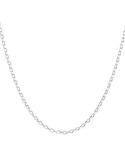 1mm thick solid sterling silver 925 Italian TRACE chain necklace chocker bracelet anklet with spring ring clasp jewelry - 15, 20, 25, 30, 35, 40, 45, 50, 55, 60, 65, 70, 