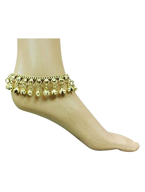 Belly Dance Anklet Silver/Gold Adjustable with Jingle Bells Foot Jewelry Fashion