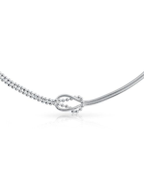 Infinity Love Knot Anklet Ankle Bracelet For Women Beaded Ball Snake Chain 925 Sterling Silver Adjustable 9 To 10 Inch