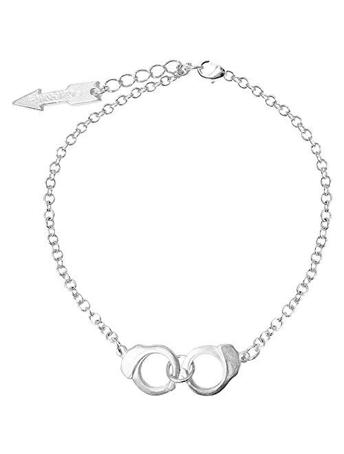 GIRLPROPS 100% Nickel Free! Handcuff Anklet, Exclusive, USA! 9" Length, in Silver Tone