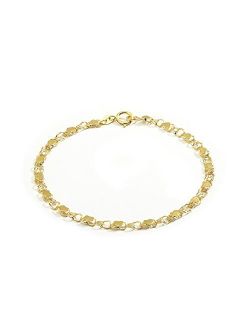 Floreo 10k Fine Gold 3.5mm Heart Bracelet and Anklet for Women and Girls