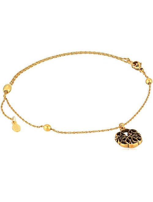 Alex and Ani Womens Path of Life Anklet, Rafaelian Gold, Expandable
