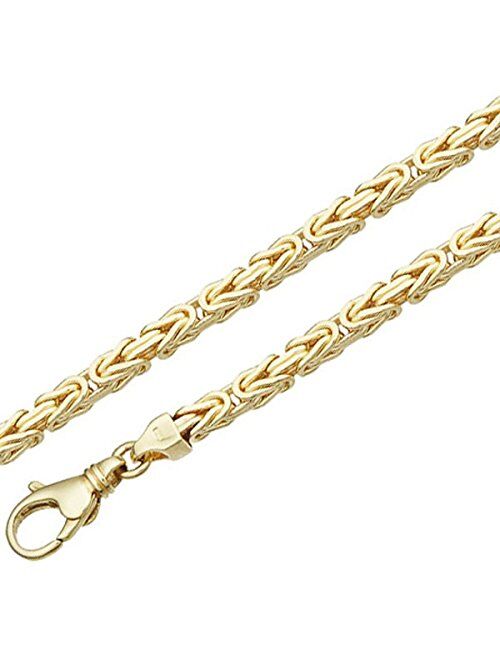 2mm thick 14k gold plated on solid sterling silver 925 Italian Byzantine, Etruscan, Birdcage, Bird's Nest, King's Braid link chain necklace bracelet anklet - 15, 20, 25, 