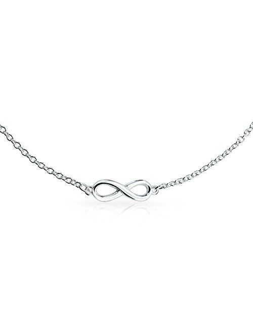 Multi Infinity Love Knot Anklet Ankle Bracelet For Women Link Chain 925 Sterling Silver Adjustable 9 To 10 Inch Extender