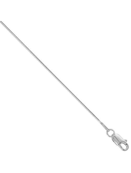Sterling Silver 0.9mm - 3mm Plain Snake Chain Necklaces Bracelets & Anklets for women and Men Nickel Free Italy 7-30inch