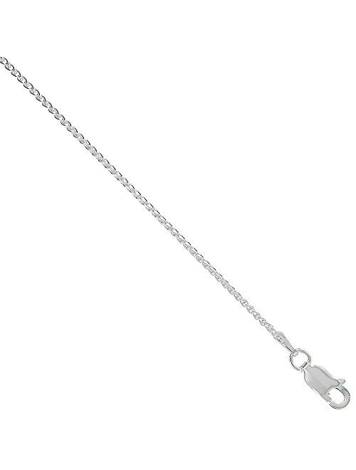 Sterling Silver Spiga Wheat Chain Necklaces & Bracelets Nickel Free Italy, 7-30 inch