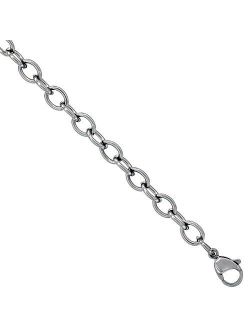 Sabrina Silver Stainless Steel Cable Link Chain 6 mm, Necklaces & Bracelets & Anklets