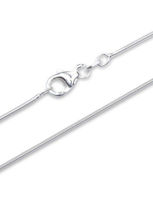 1mm thick solid sterling silver 925 Italian round SNAKE chain necklace chocker bracelet anklet with lobster claw clasp - 15, 20, 25, 30, 35, 40, 45, 50, 55, 60, 65, 70, 7