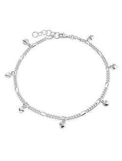Multi Heart Dangle Charms Anklet Ankle Bracelet For Women 925 Sterling Silver Adjustable 9 To 10 Inch With Extender