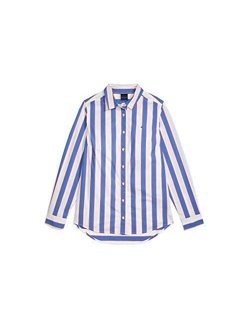 Tommy Hilfiger Women's Adaptive Stripe Shirt with Magnetic Buttons