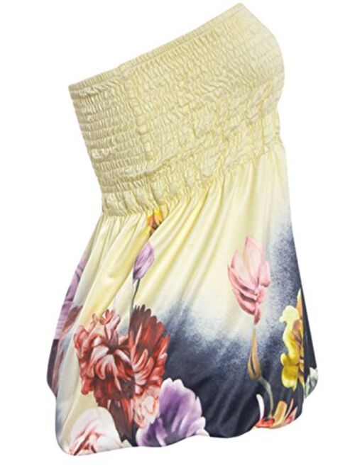 AYIYO Women Tube Tops-Sexy Floral Print Bra Style Elastic Strapless Tee Shirt Tops
