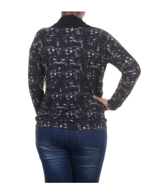 Kensie Women's Long-Sleeve Cowl-Neck Printed Top Size XS